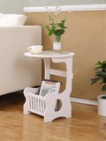 Round Side Table with Magazine Rack