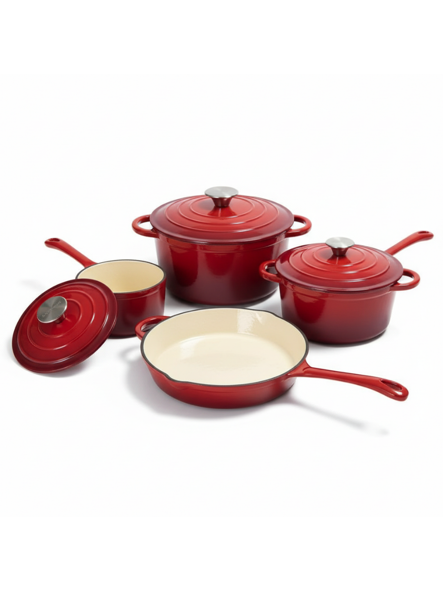 Enameled Cast Iron Cookware Set – 4 Piece