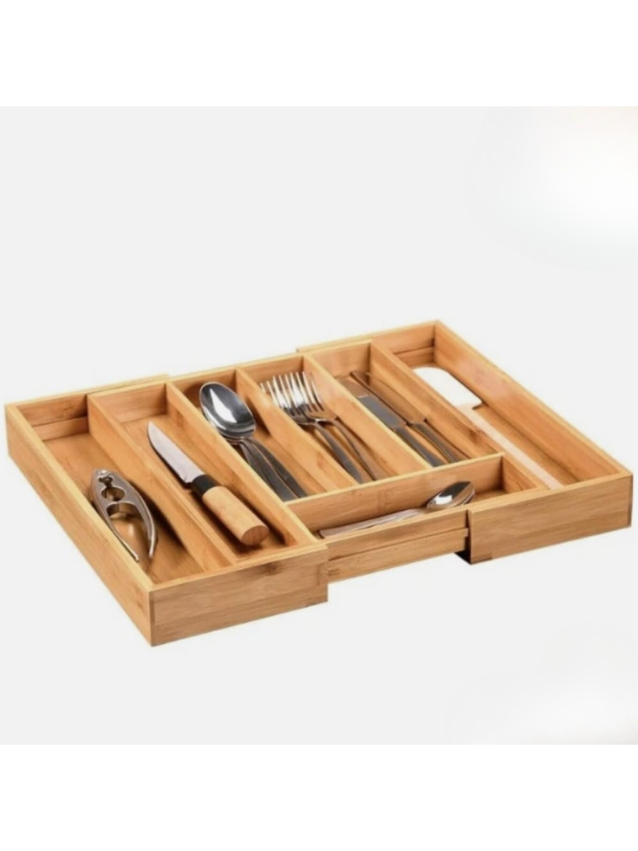 Expandable Bamboo Cutlery Drawer Organizer