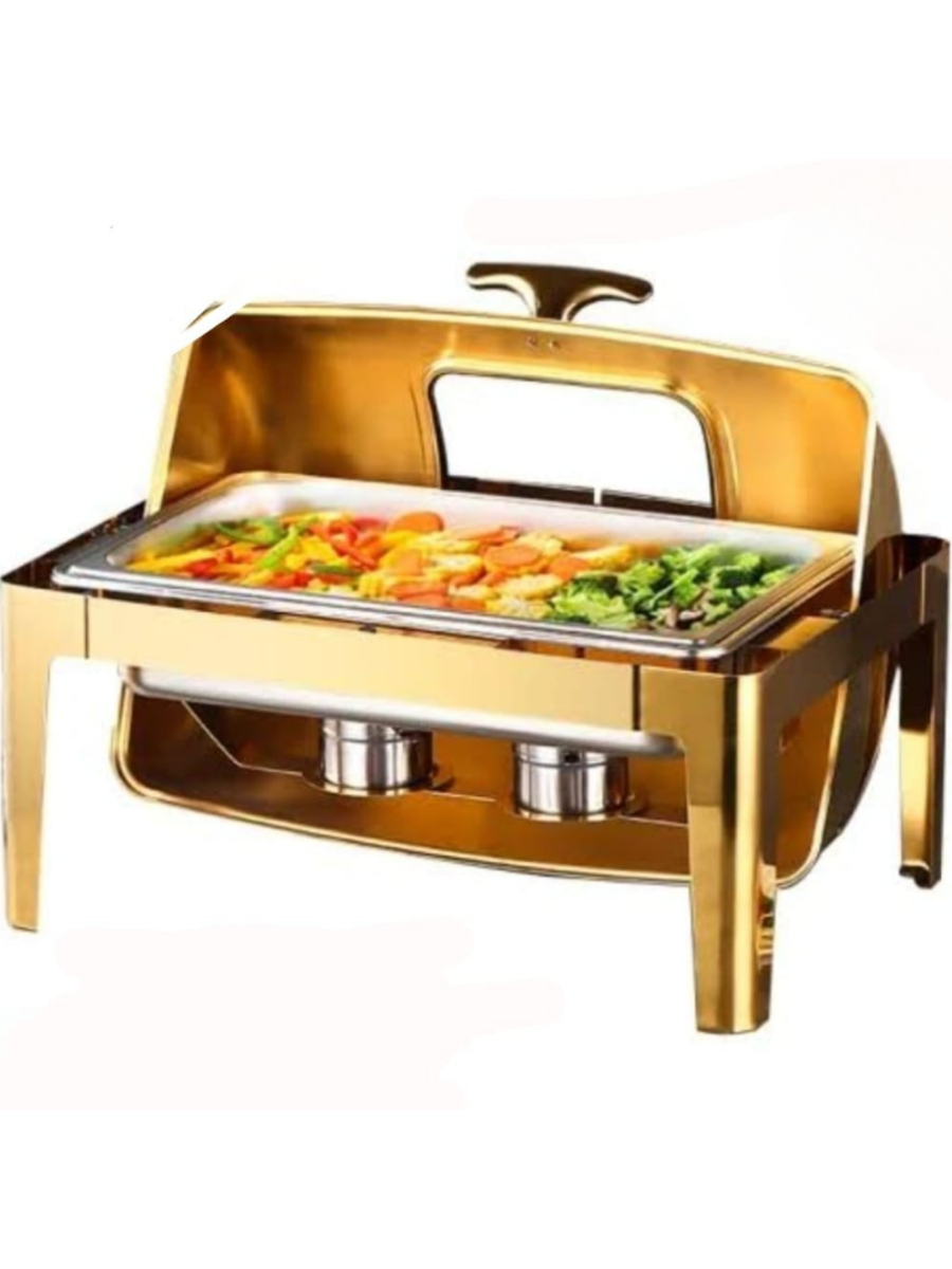 Gold Stainless Steel Roll Top Chafing Dish