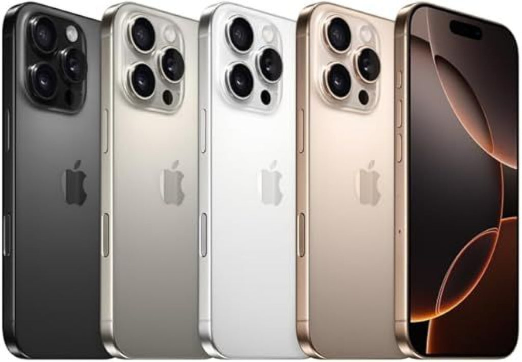 Apple iPhone 16 Pro Max in all four colours – Black Titanium, Natural Titanium, White Titanium, Desert Titanium