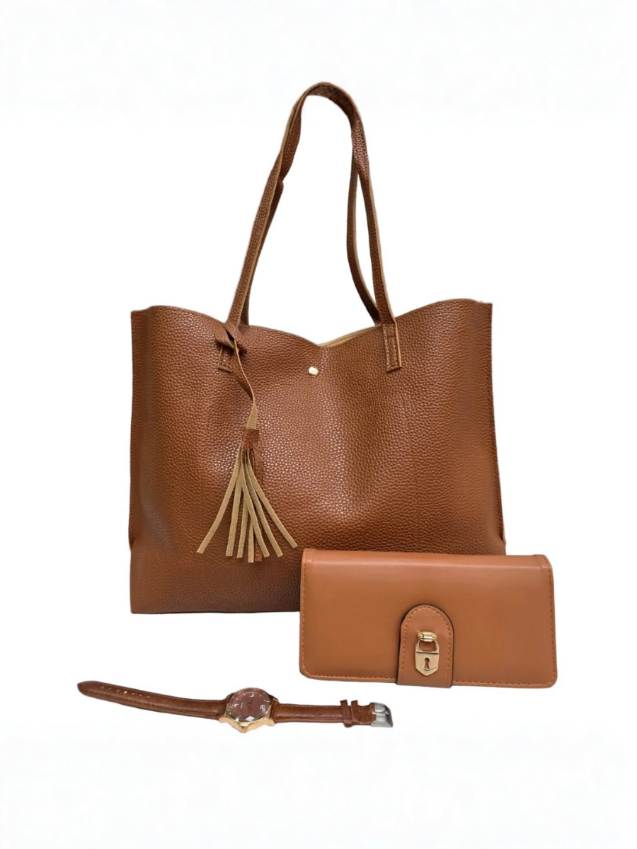 3-in-1 Tote Bag, Wallet & Watch Set
