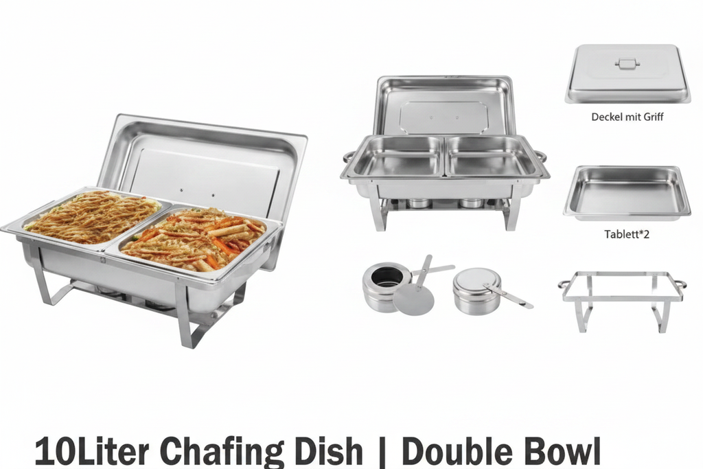 10Liter Chafing Dish Double Bowl - Product Shot