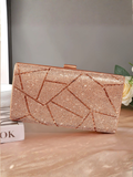 Crystal Embellished Rose Gold Clutch
