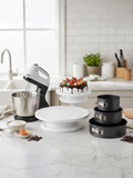 3pcs Baking Combo Set – Non-Stick Cake Moulds, Electric Stand Mixer & 28CM Cake Stand