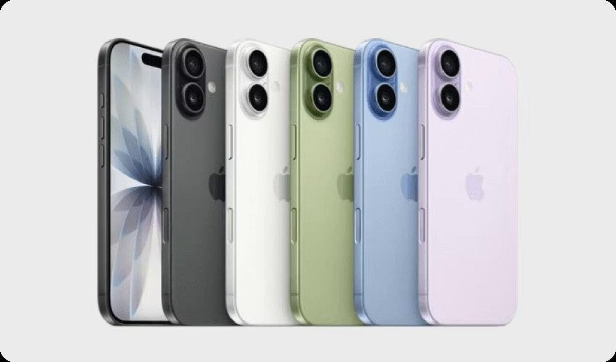 Apple iPhone 16 available in Black, White, Green, Blue, and Pink