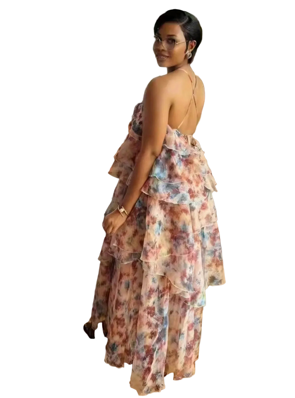 Floral Tiered Ruffle Maxi Dress