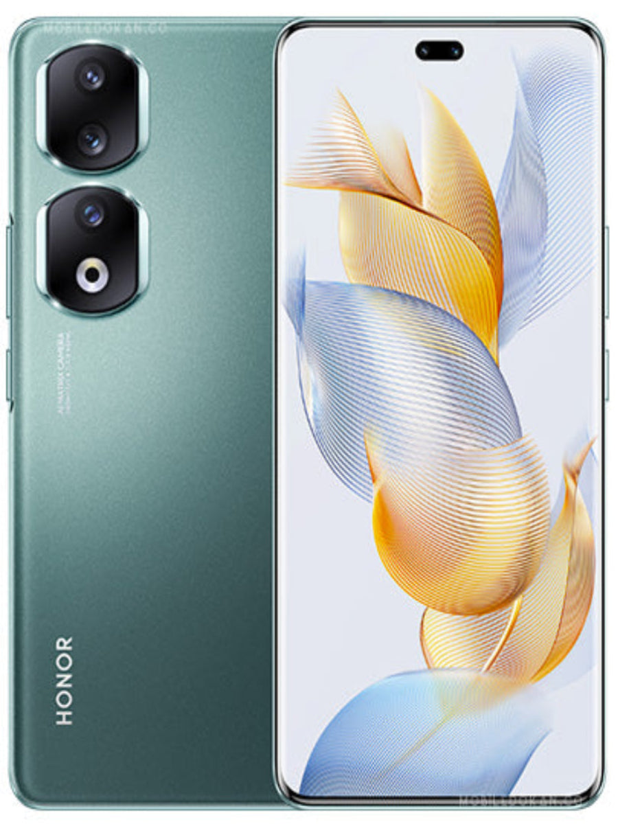 Honor 90 Pro in Emerald Green – front and back view