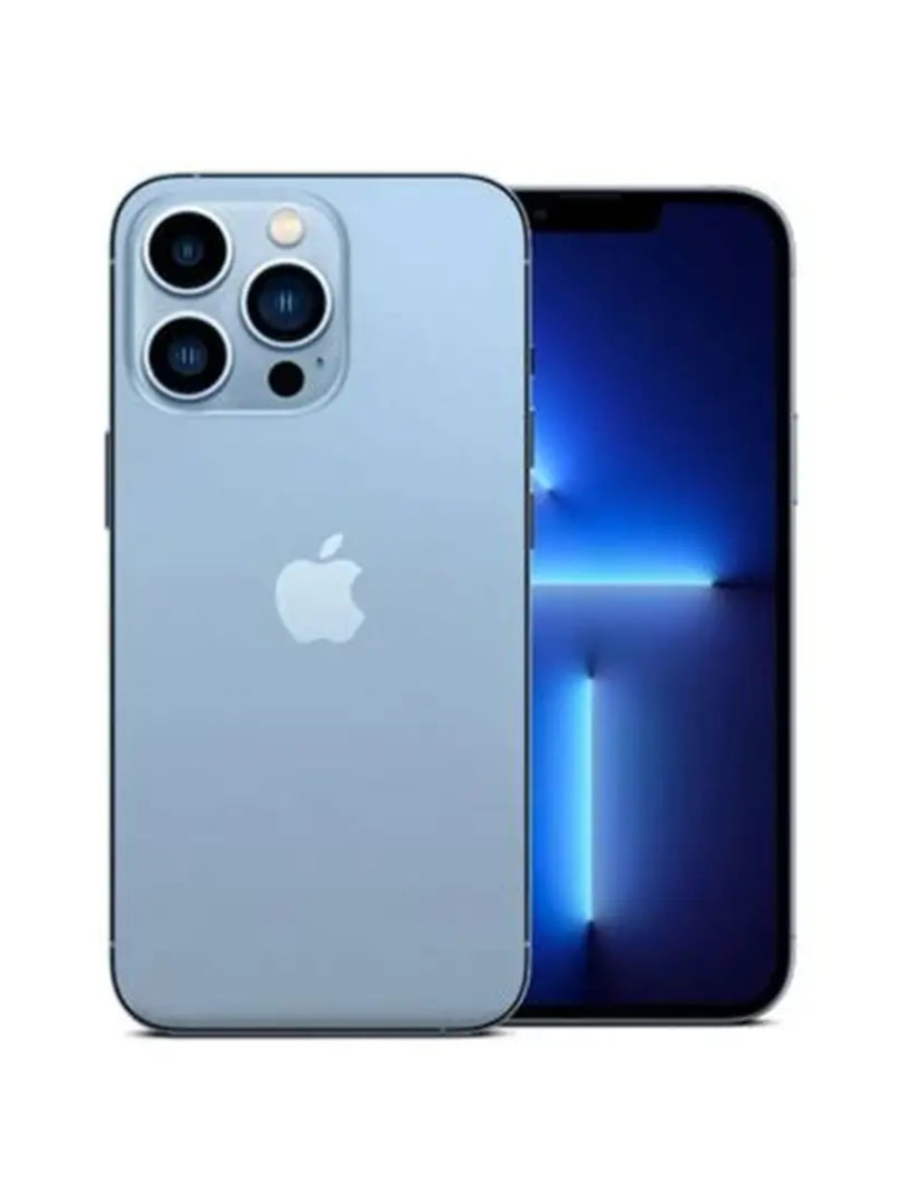 Apple iPhone 13 Pro Max in Sierra Blue - front and back view