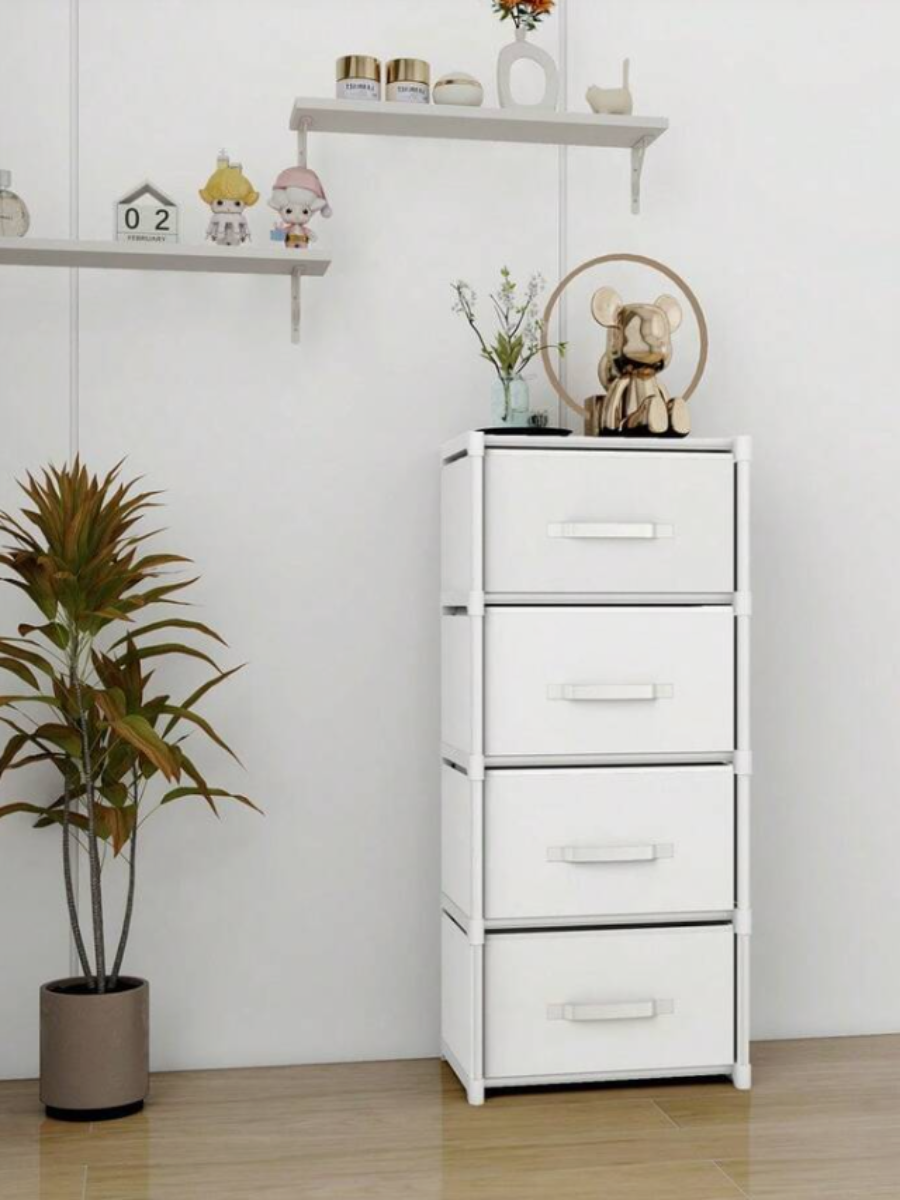 Fabric Drawer Dresser – White Storage Organiser