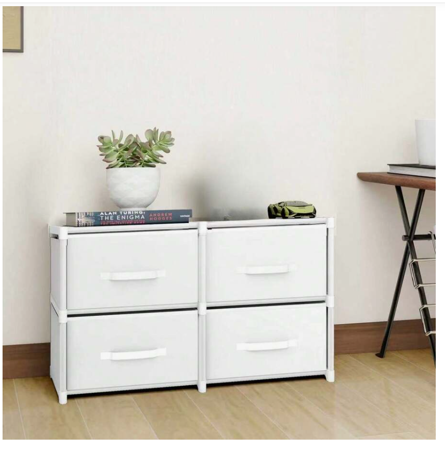 Fabric Drawer Dresser – White Storage Organiser