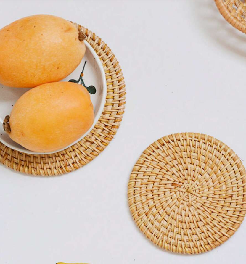 Handwoven Rattan Placemats & Coasters