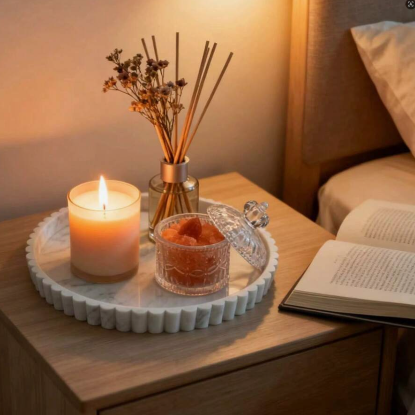 Ribbed Decorative Round Tray