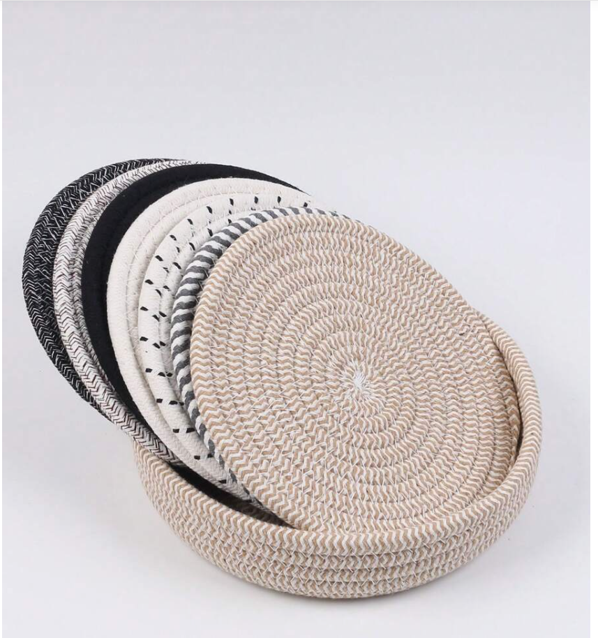 Cotton Rope Woven Placemats & Basket Set