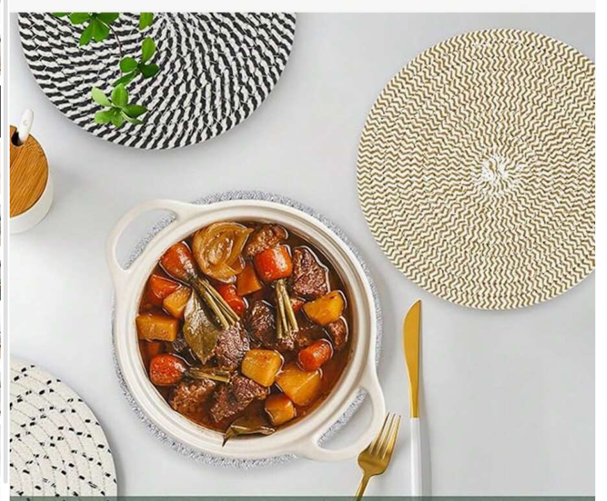Cotton Rope Woven Placemats & Basket Set