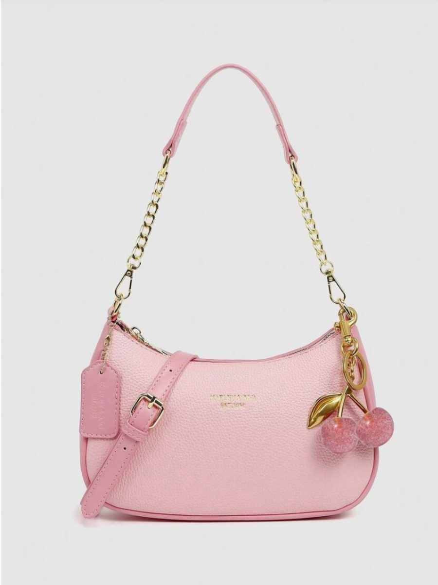 Pink Chain Shoulder Bag