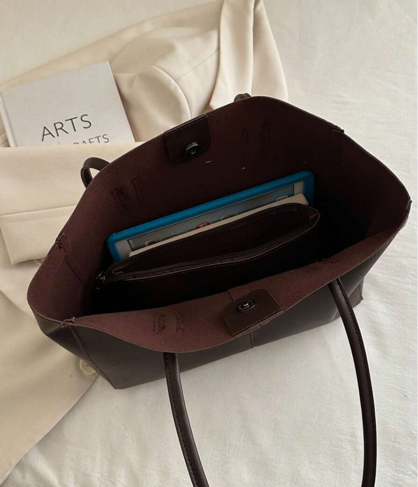 Large Capacity PU Leather Tote Bag