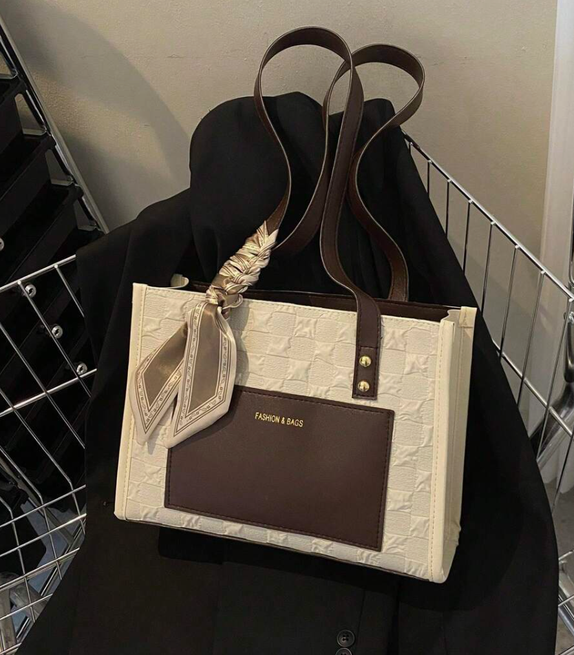 Fashion & Bags Embossed Tote Bag with Silk Scarf