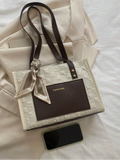 Fashion & Bags Embossed Tote Bag with Silk Scarf