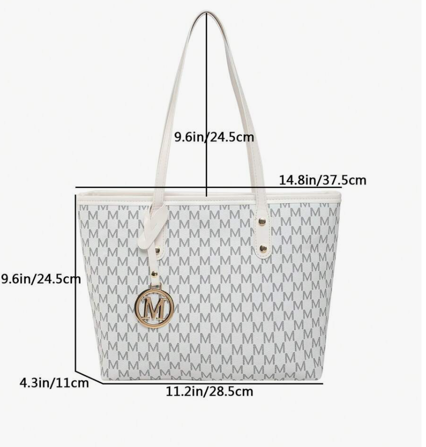 M Monogram Large Tote Bag – White