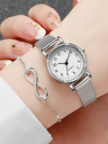 Silver Infinity Watch & Jewellery Set