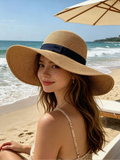 Wide Brim Straw Sun Hat