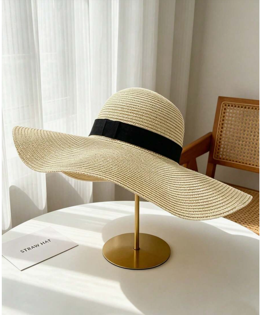 Wide Brim Straw Sun Hat