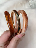 Resin & Gold Bangle Set – 3 Piece