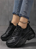Women's Black Chunky Sneakers