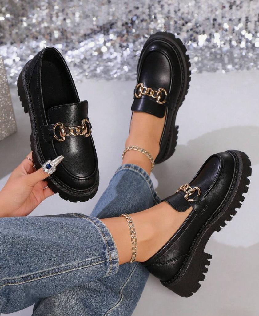 Women's Chain Detail Chunky Platform Loafers