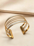 Gold Multi-Layer Cuff Bracelet