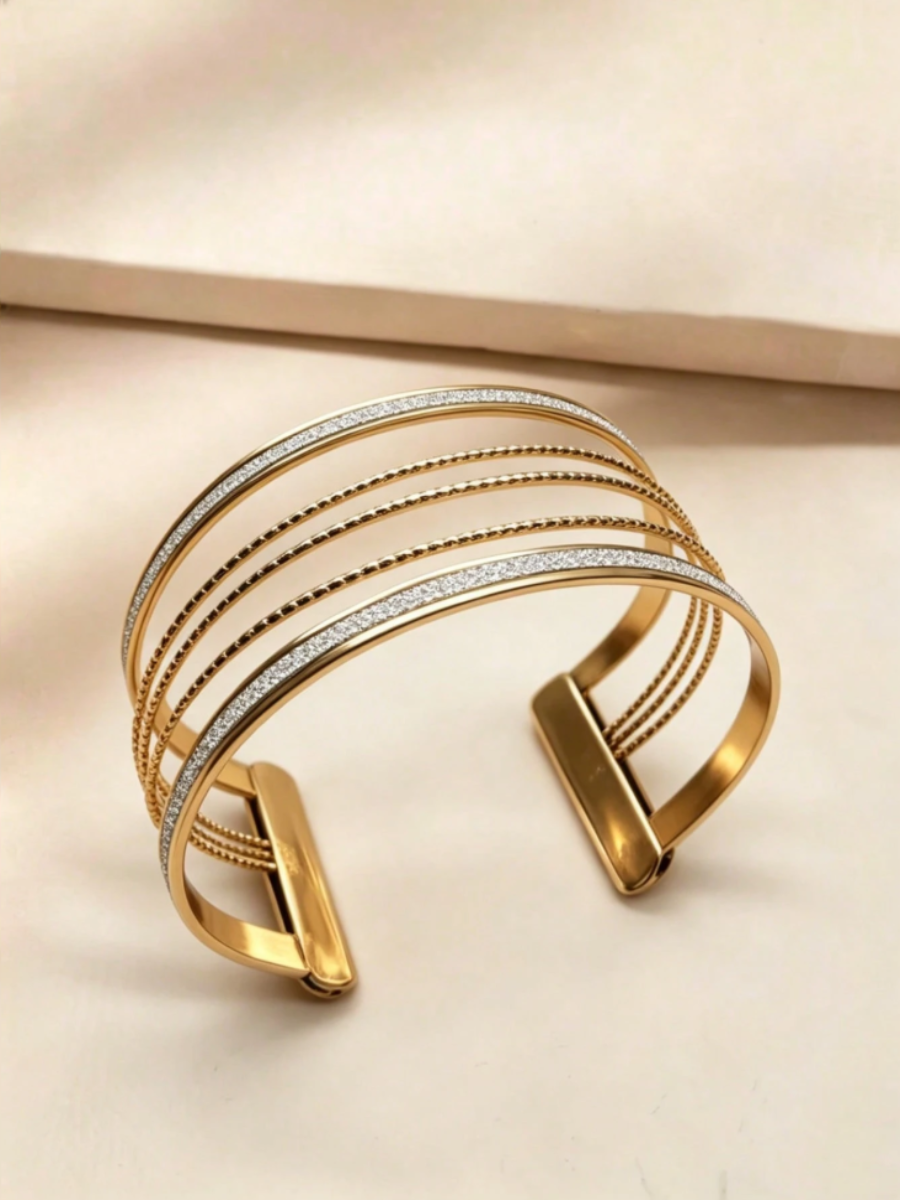 Gold Multi-Layer Cuff Bracelet