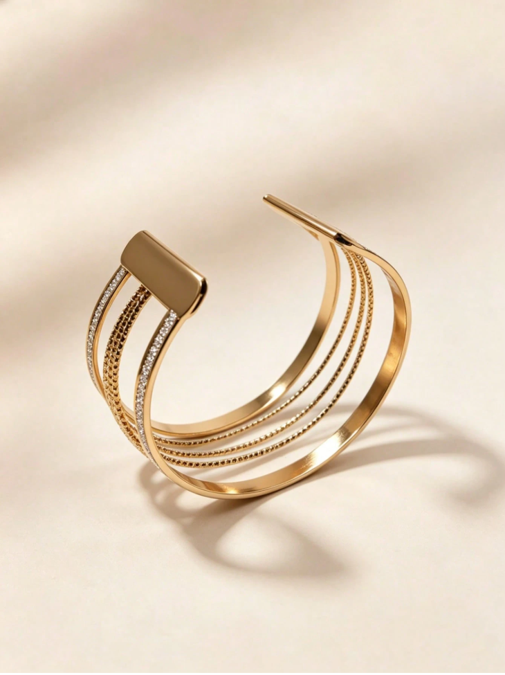 Gold Multi-Layer Cuff Bracelet