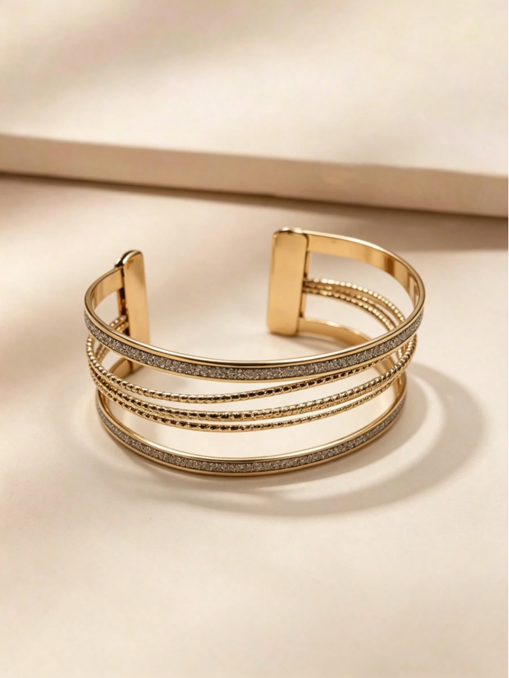 Gold Multi-Layer Cuff Bracelet