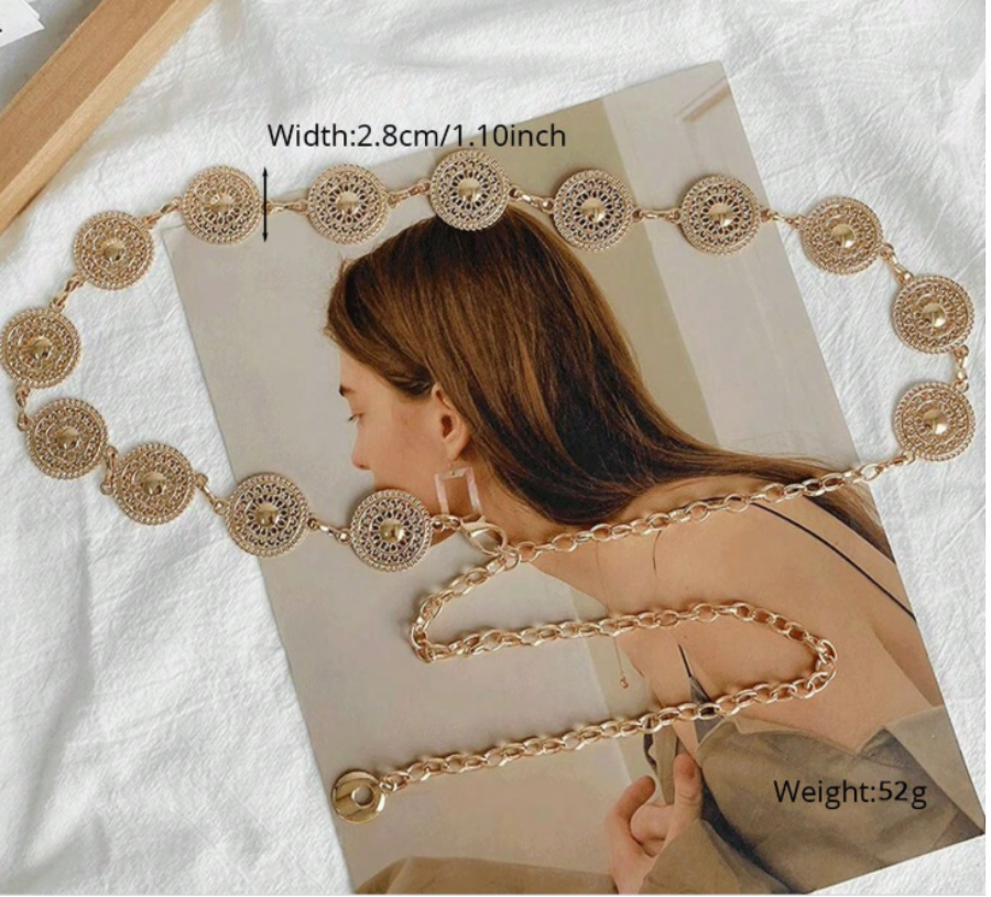 Gold Coin Chain Belt