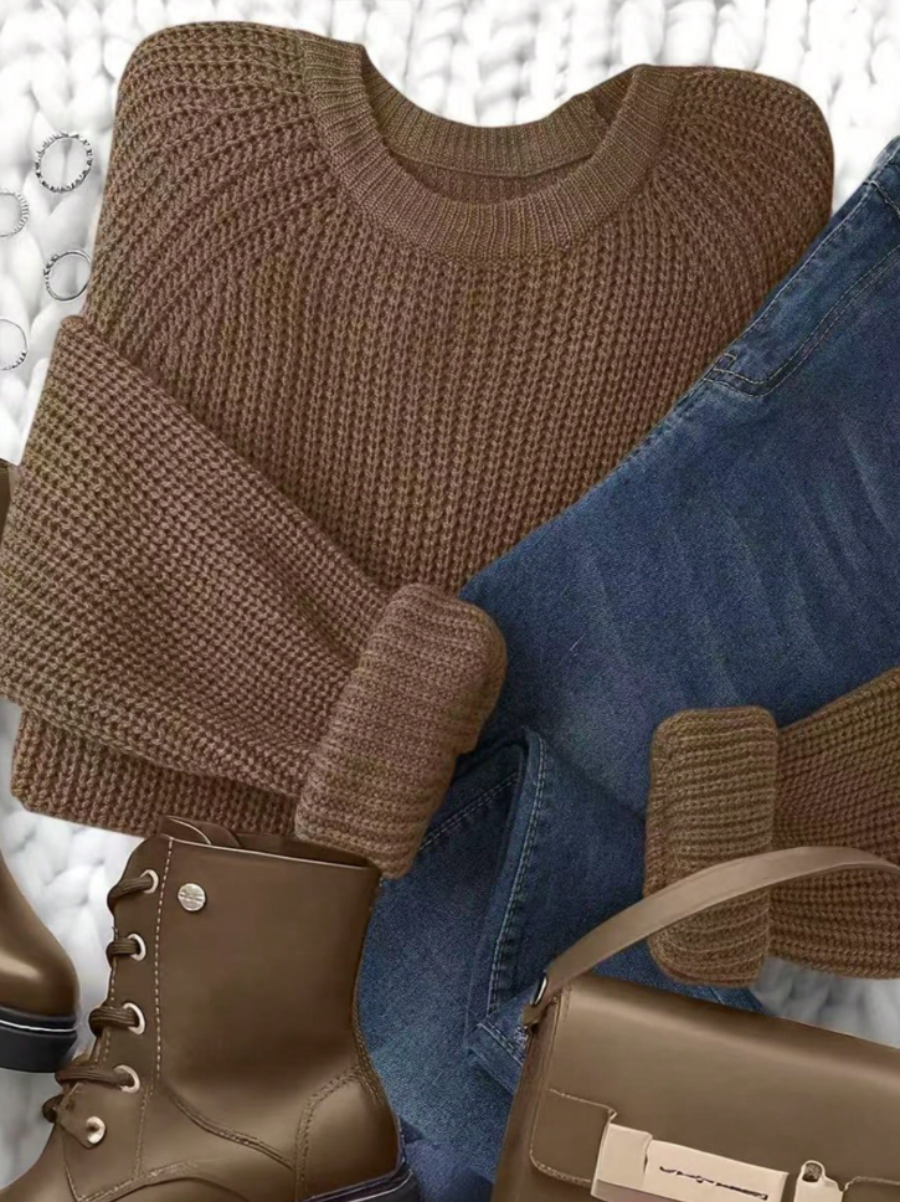 Oversized Ribbed Knit Sweater