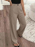 High-Waist Wide-Leg Linen Trousers