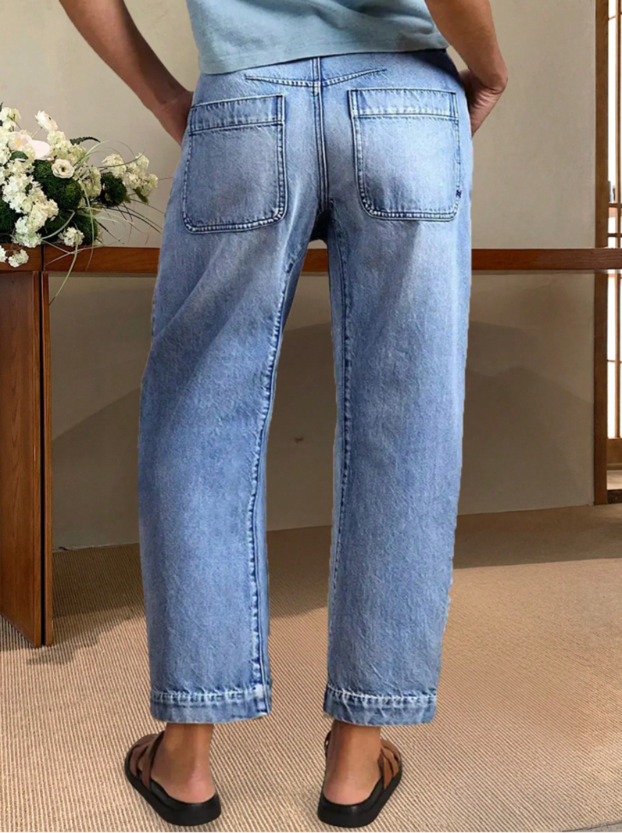 Women's Barrel Leg Jeans – Light Blue Wash