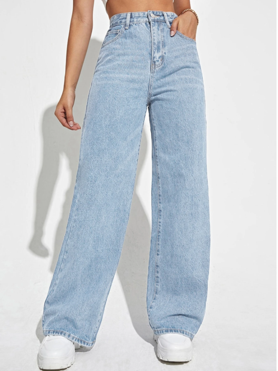 Women's High-Waist Wide-Leg Jeans