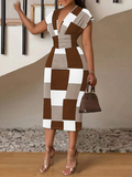 Color Block Bodycon Midi Dress