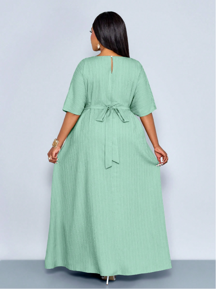 Mint Green Belted Maxi Dress