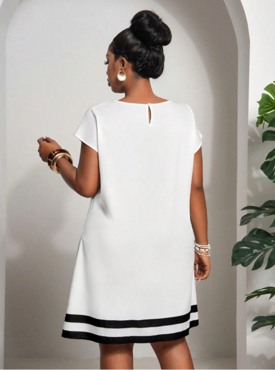 Black & White Striped Shift Dress