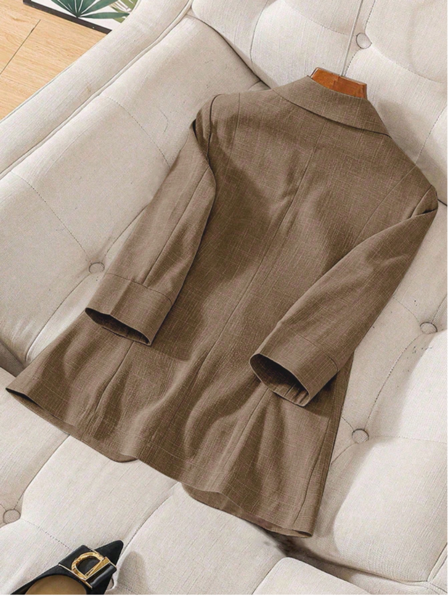 Women's Linen Blend Blazer – Khaki