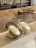 Clear Self-Draining Soap Dish with Suction Base
