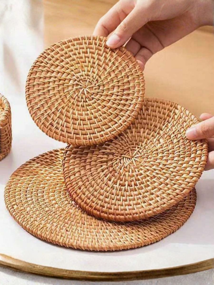 Handwoven Rattan Placemats & Coasters
