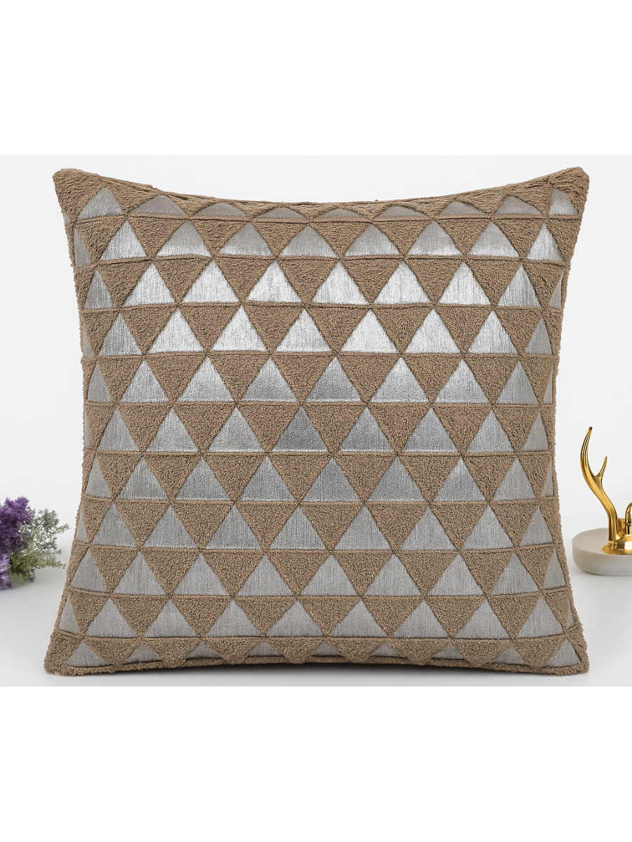 Geometric Triangle Textured Cushion Cover