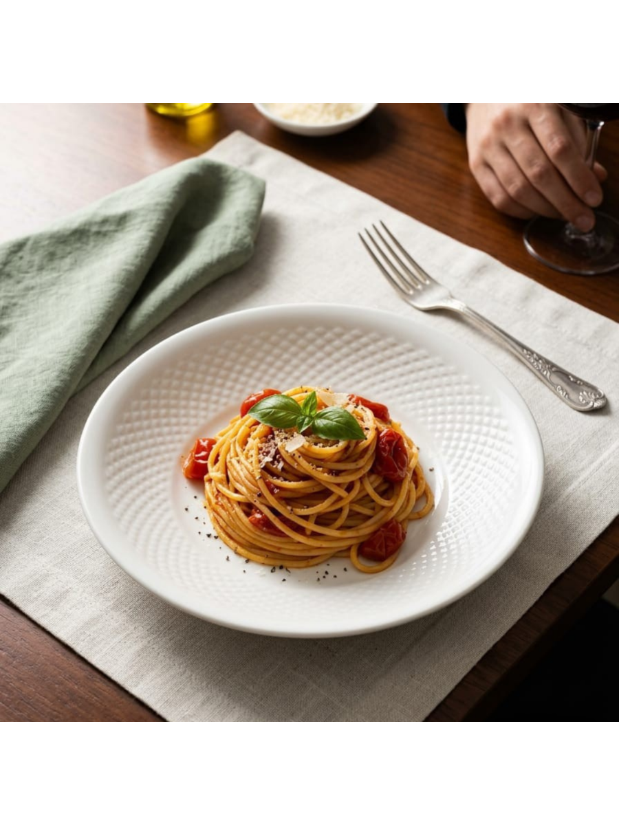 Textured White Dinnerware Set