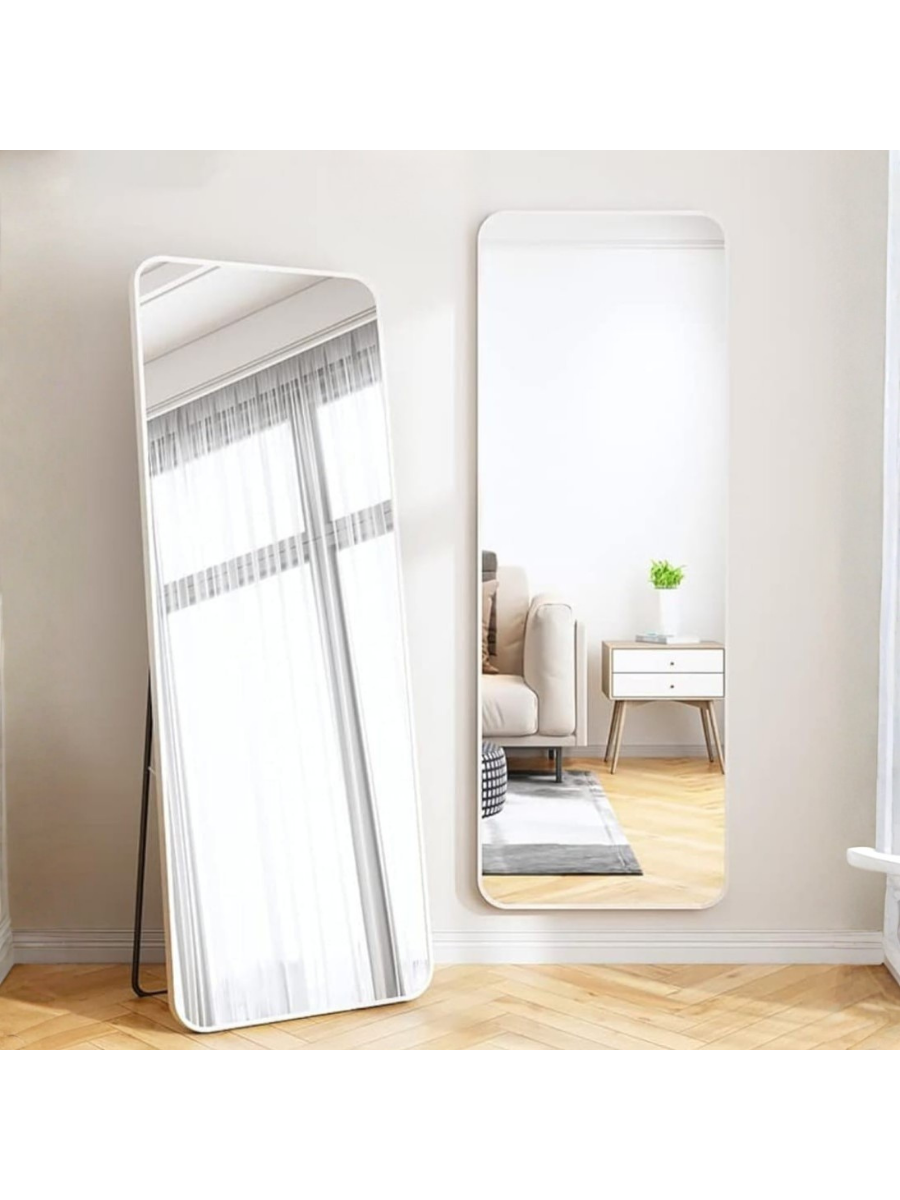 Full-Length Floor Mirror with Metal Frame