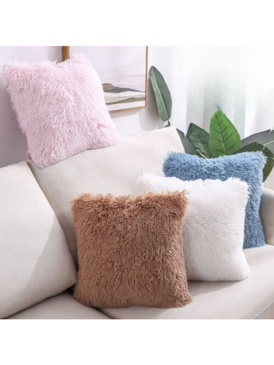 Fluffy Plush Cushion Cover