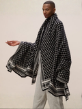 Geometric Knit Kimono Cape